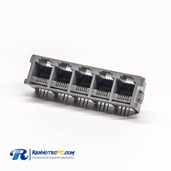 RJ12 6P6C Connector Multiple Prot Female 90 Degree Plastic Unshielded ...