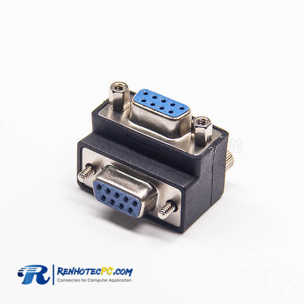 DB9 Right Angle Adapter 9 Pin Female To Female Standard D-Sub ...