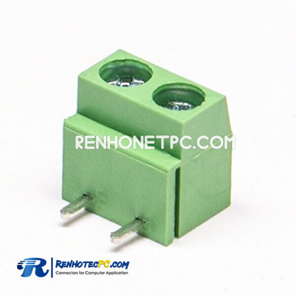 2 pin Screw Terminal 90 Degree Right Angled Green PCB Terminal Blcok